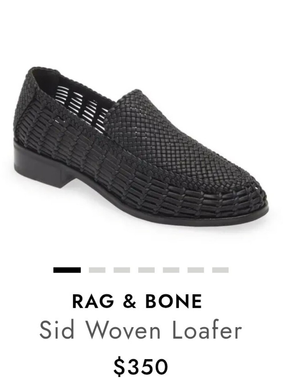 NWOB Rag & Bone - Sid Woven Leather Loafers - Black - SZ EU 39